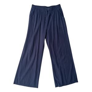 Pantalon Large Navy Drawstring Wide Leg Lounge Pants